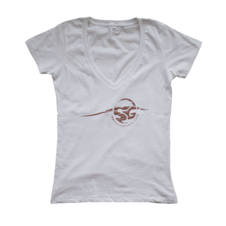 SG Snowboards Webshop - SG WOOD LOGO T-SHIRT WHITE WOMEN