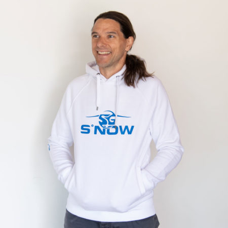SG SNOWBOARDS Sigi Grabner Webshop Hoodie White pic by Stefan Martin Lusser